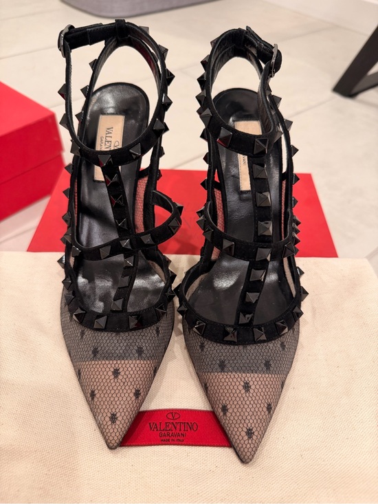 Valentino Garavani Shoes - Valentino Garavani Rockstud Mesh Black Heels